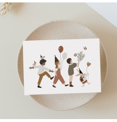 Carte C'est la Fête et son enveloppe kraft ATELIER ORANGER