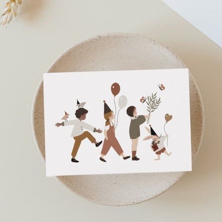 Carte C'est la Fête et son enveloppe kraft ATELIER ORANGER