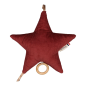 Coussin Etoile musicale Wilde MELLIPOU, musique La Boum, velours bordeaux