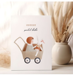 Carte Landau de Poupée et son enveloppe kraft ATELIER ORANGER