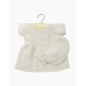 Robe Faustine et béguin poupée Babies MINIKANE, grège