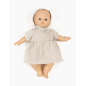 Robe Faustine et béguin poupée Babies MINIKANE, grège