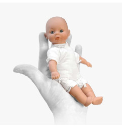 Mini Poupon Téo MINIKANE et son couffin, Vichy bleu ciel