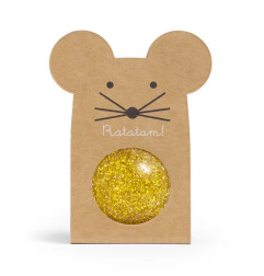 Balle rebondissante Souris RATATAM, Paillettes dorées