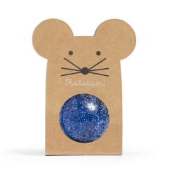 Balle rebondissante Souris RATATAM, Paillettes bleues