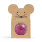 Balle rebondissante Souris RATATAM, Paillettes roses