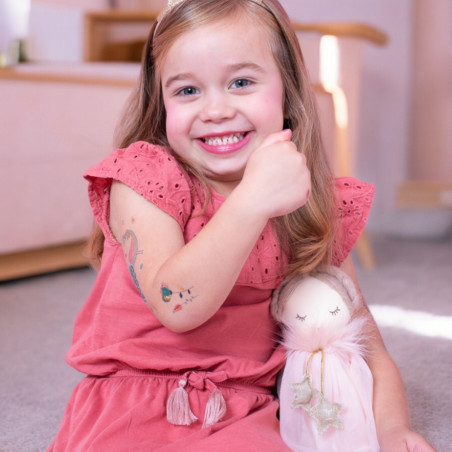 Tatouages éphémères à l'encre de soja ROSAJOU, thème Floral