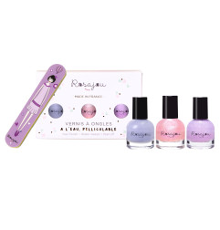 Coffret de 3 vernis à l'eau enfant ROSAJOU (cool, magic, lavande)