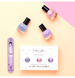 Coffret de 3 vernis à l'eau enfant ROSAJOU (cool, magic, lavande)