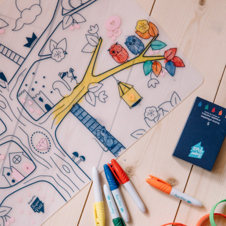 Set de table Arbre Magique SUPER PETIT, à colorier à l'infini