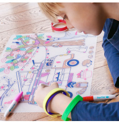 Set de table Dream Van SUPER PETIT, à colorier à l'infini