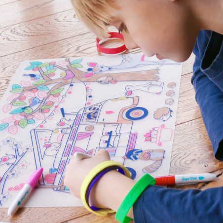 Set de table Dream Van SUPER PETIT, à colorier à l'infini