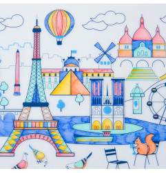 Set de table Paris SUPER PETIT, à colorier à l'infini