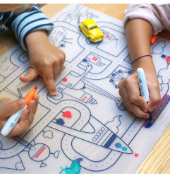 Set de table Circuit en Ville SUPER PETIT, à colorier à l'infini