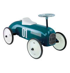 Porteur voiture vintage VILAC, bleu pétrole