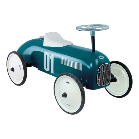 Porteur voiture vintage VILAC, bleu pétrole