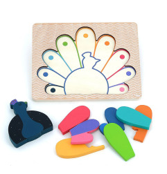 Puzzle encastrement en bois Paon Andy Westface VILAC, dès 1 an