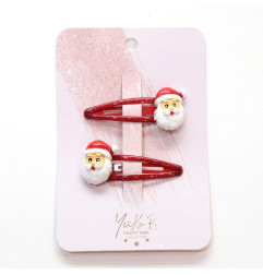 Duo de barrettes Père Noël YUKO B