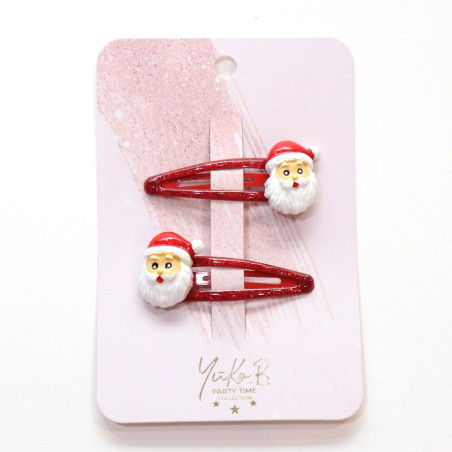 Duo de barrettes Père Noël YUKO B