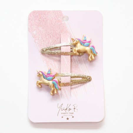 Duo de barrettes Licornes Dorées YUKO B