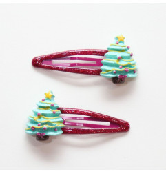 Duo de barrettes Sapin de Noël YUKO B