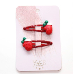 Duo de barrettes Moufles de Noël YUKO B