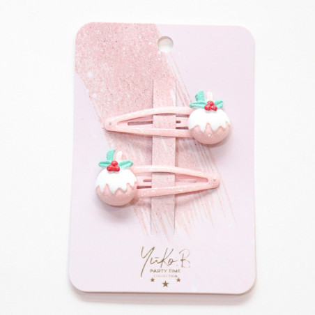 Duo de barrettes Boules de Noël YUKO B