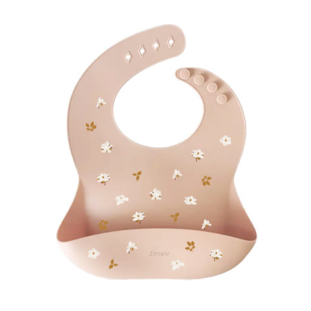 Bavoir silicone avec récupérateur ZAKUW, Magnolia