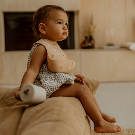 Bavoir silicone avec récupérateur ZAKUW, Magnolia