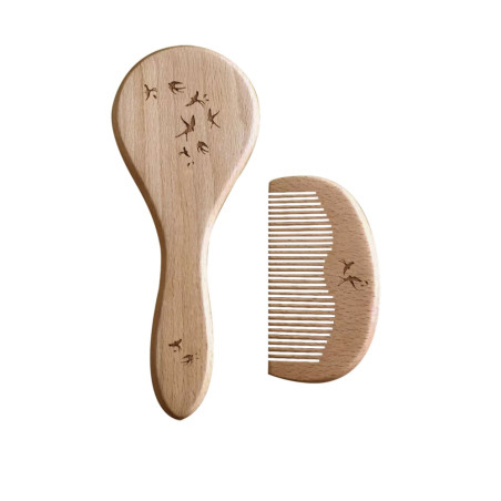 Ensemble brosse et peigne bébé ZAKUW, Hirondelles