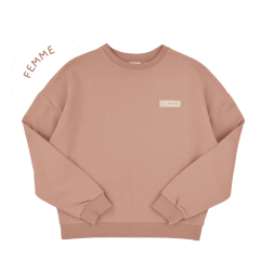 Sweat femme Hippolyte PETIT PICOTIN, bois de rose, avec personnalisation