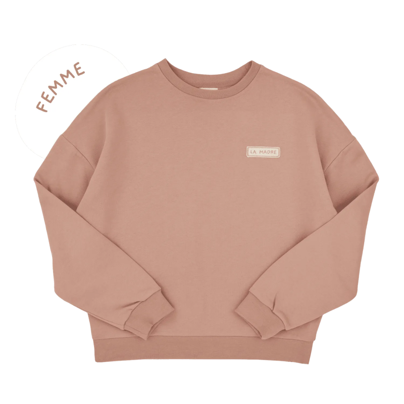 Sweat femme Hippolyte PETIT PICOTIN, bois de rose, avec personnalisation