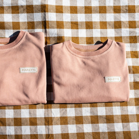 Sweat enfant Hippolyte PETIT PICOTIN, bois de rose, personnalisable