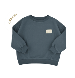 Sweat enfant Hippolyte PETIT PICOTIN, bleu souris, avec personnalisation