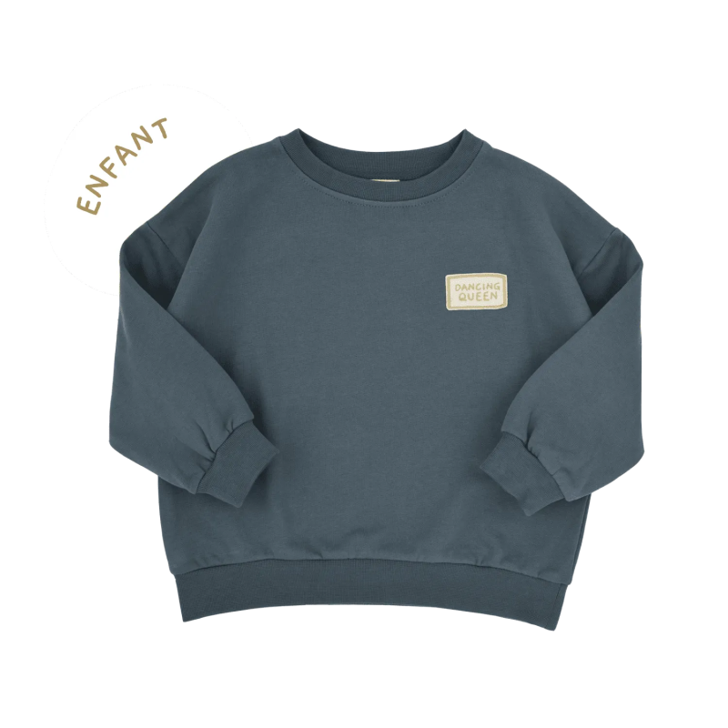 Sweat enfant Hippolyte PETIT PICOTIN, bleu souris, avec personnalisation