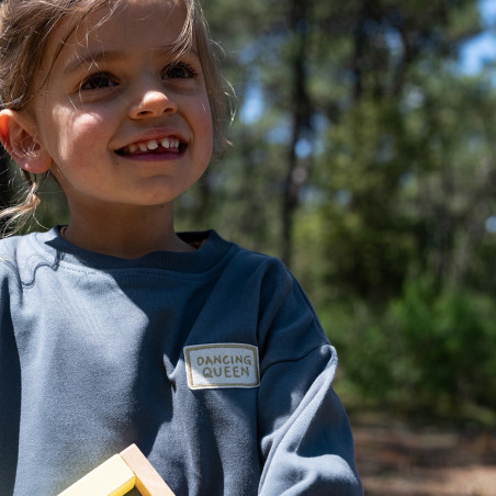 Sweat enfant Hippolyte PETIT PICOTIN, bleu souris, avec personnalisation