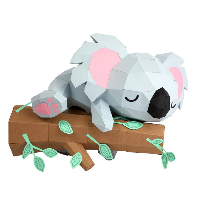 Origami Koala sur branche en papier 3D AGENT PAPER