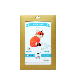 Origami Petit Renard assis en papier 3D AGENT PAPER