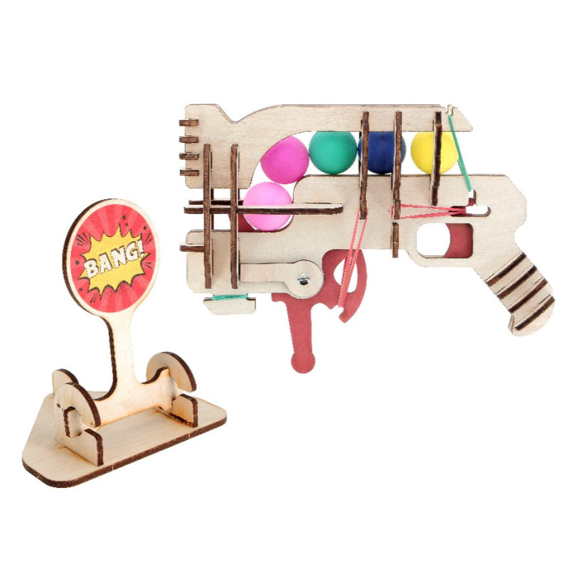 Pisto Pong en bois avec 4 cibles et balles de ping pong AGENT PAPER