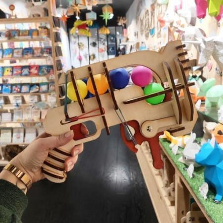 Pisto Pong en bois avec 4 cibles et balles de ping pong AGENT PAPER