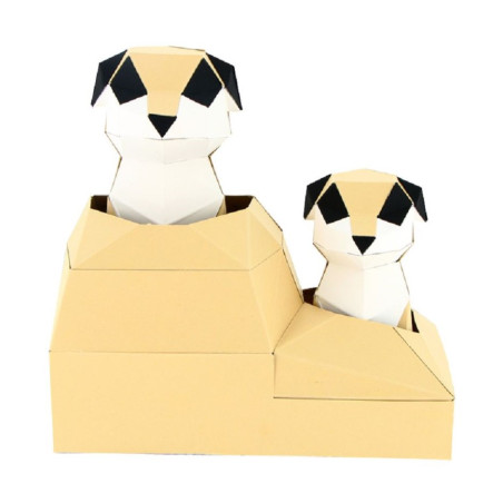 Origami Suricates en papier 3D AGENT PAPER