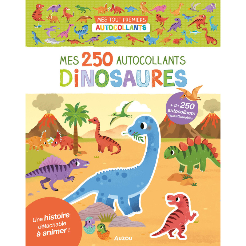 Cahier 250 autocollants Dinosaures AUZOU