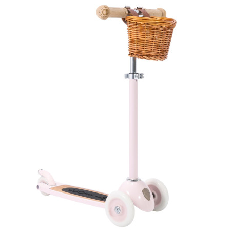 Trottinette BANWOOD Rose, avec panier osier