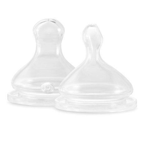 Lot de 2 tétines physiologiques ELHEE, débit lent dès 0 mois