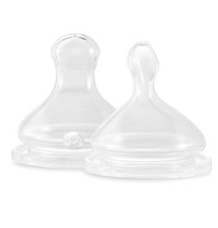 Lot de 2 tétines physiologiques ELHEE, débit rapide 3 - 24 mois