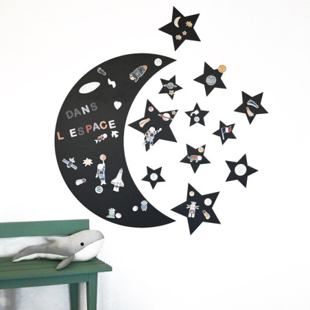 Tableau magnétique Lune et Etoiles FERFLEX  et ses accessoires