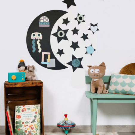 Tableau magnétique Lune et Etoiles FERFLEX  et ses accessoires