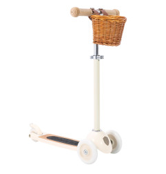 Trottinette BANWOOD Crème, avec panier osier