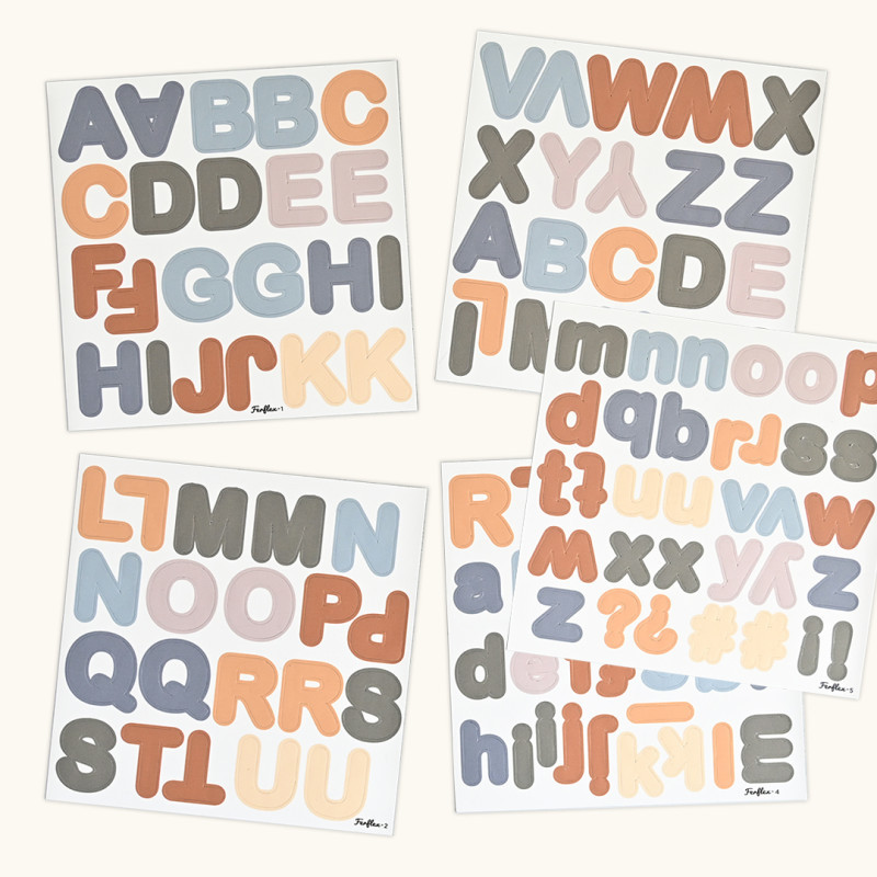 Jeu magnétique Lettres, coloris bleu et caramel FERFLEX