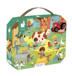 Puzzle Une Journée à La Ferme JANOD, dès 3 ans